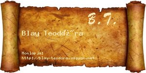 Blay Teodóra névjegykártya